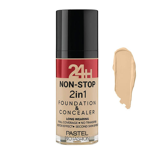 Pastel 24H Non-Stop Foundation & Concealer, 604 - Front View