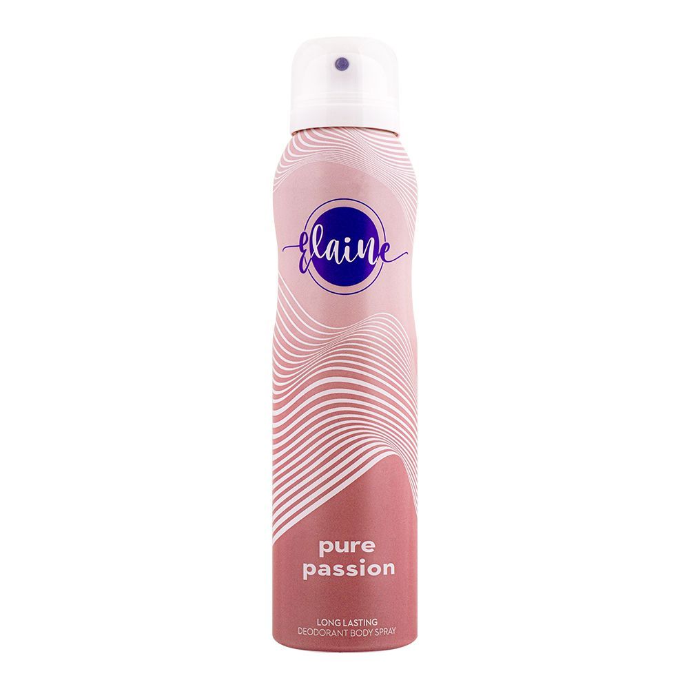 Elaine Pure Passion Long Lasting Deodorant Body Spray, 150ml - Front View