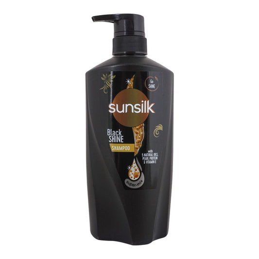 Sunsilk Black Shine 5 Natural Oil, Pearl Protein & Vitamin E Shampoo, 660ml - Front View