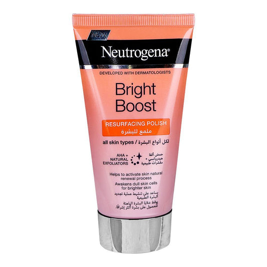 Neutrogena Bright Boost Resurfacing Polish, AHA Natural Exfoliators, For All Skin Types, 75ml - Front View