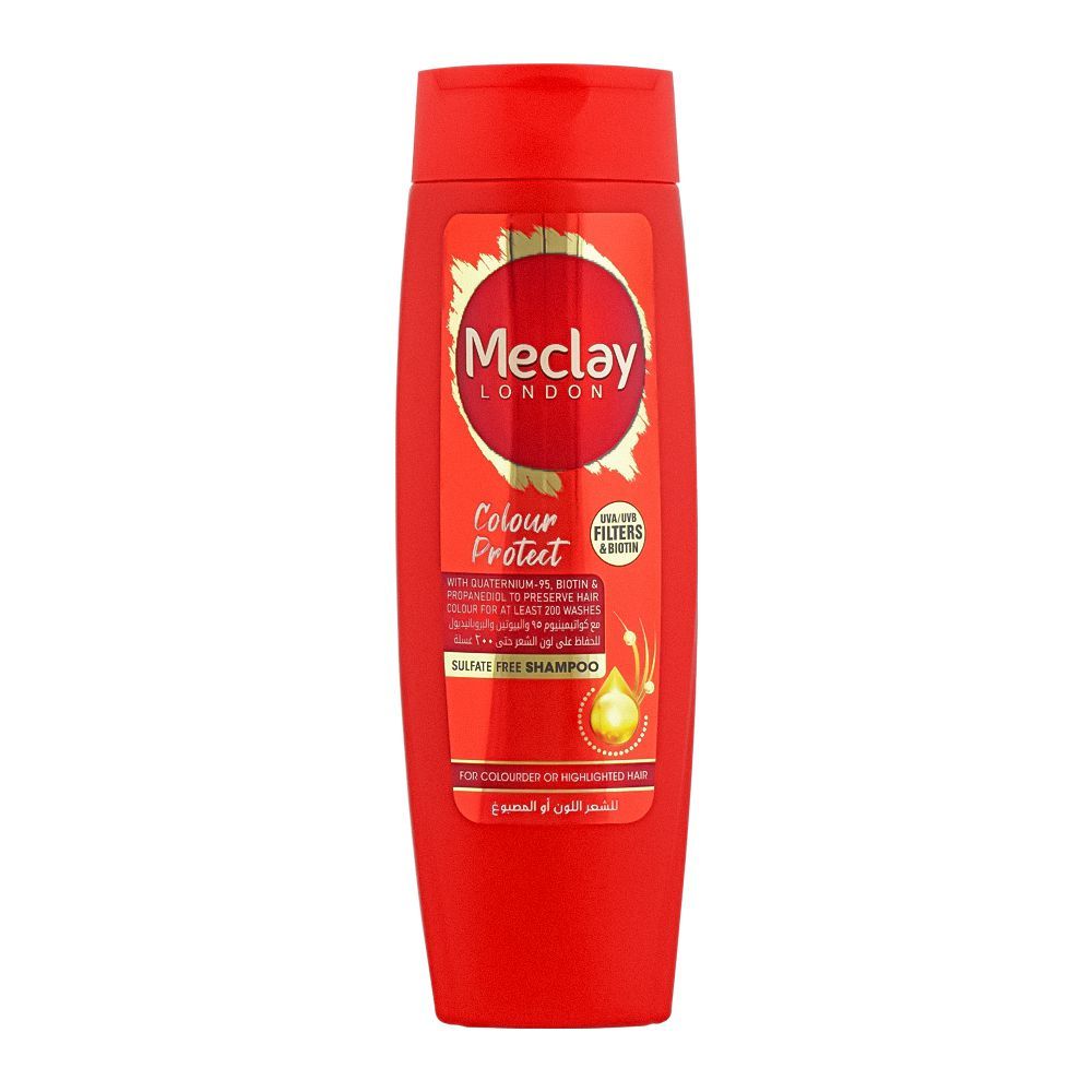 Meclay London Colour Protect UVA/UVB Filters & Biotin Sulfate Free Shampoo, 185ml - Front View