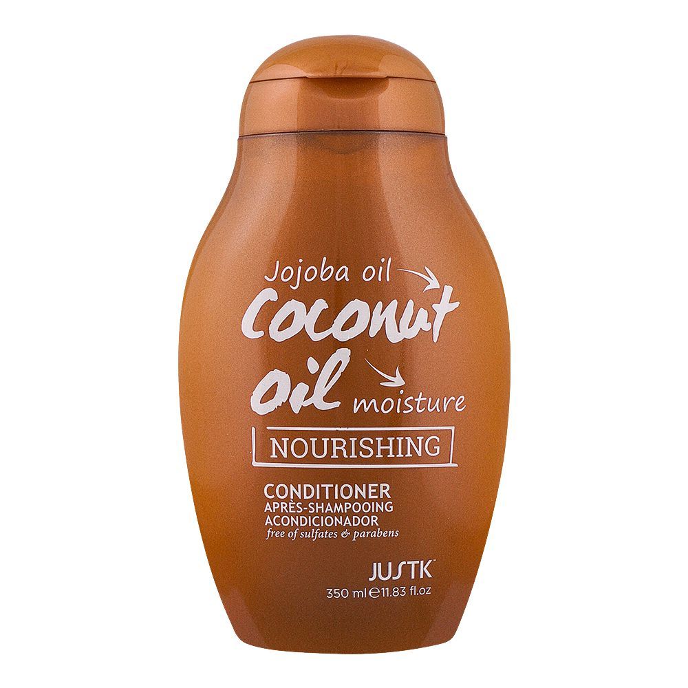 JUSTK Jojoba Oil, Coconut Oil, Moisture Nourishing Conditioner, 350ml - Front View