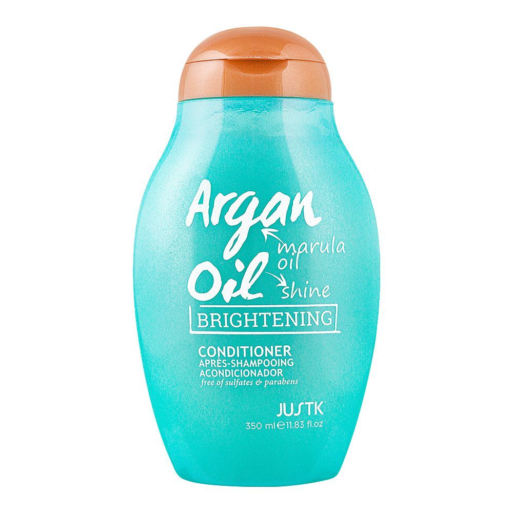 JUSTK Argan Oil, Marula Oil, Shine Brightening Conditioner, 350ml - Front View