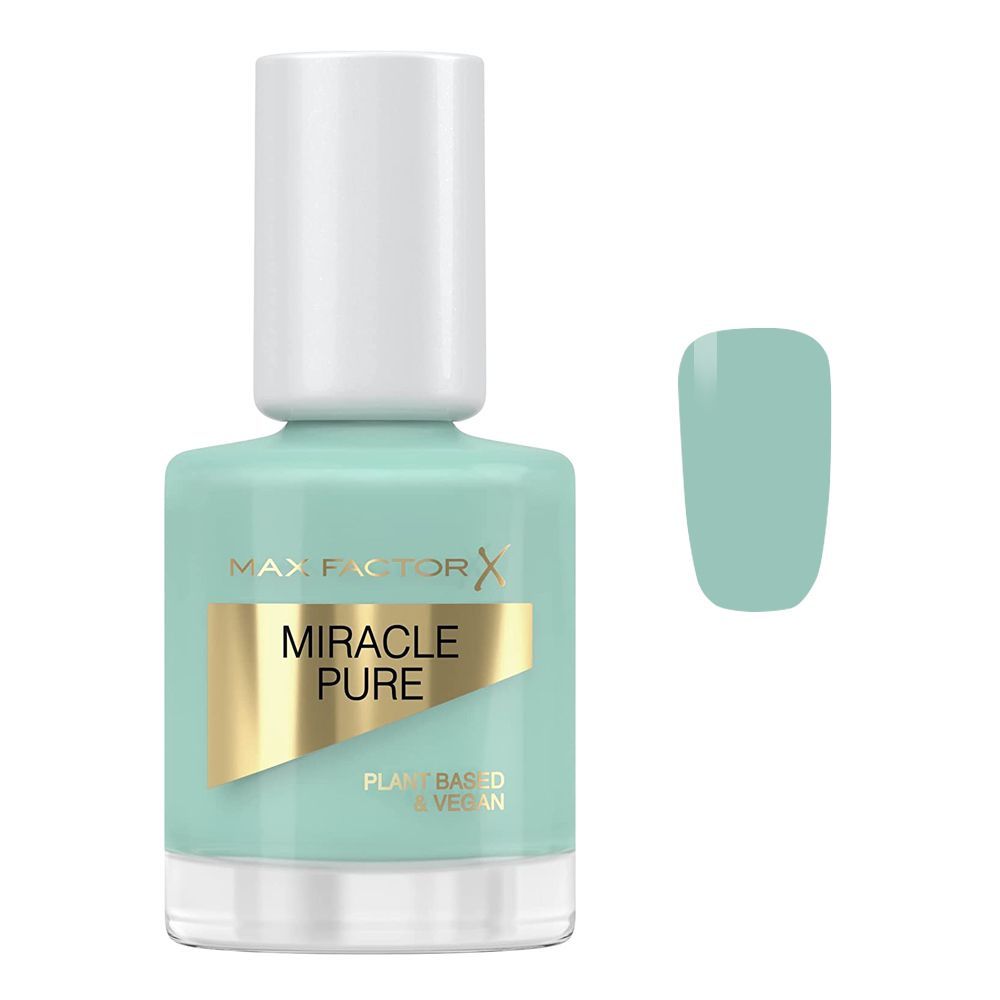 Max Factor Miracle Pure Plant Based & Vegan Nail Polish 12ml, 840, Moonstone Blue - Front View