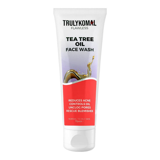 Truly Komal Flawless Tea Tree Oil Face Wash, Normal To Oily Skin, 75ml - Front View