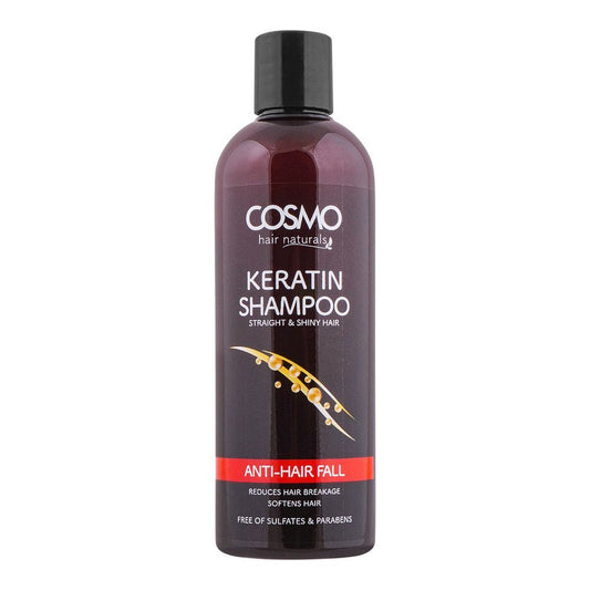Cosmo Hair Naturals Anti Hair Fall Keratin Shampoo, Reduces Hair Breakage, Softens Hairs, 480ml - Front View