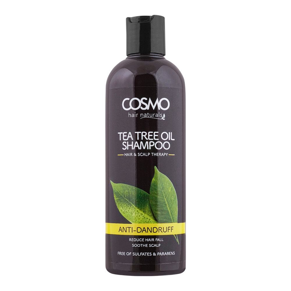 Cosmo Hair Naturals Anti-Dandruff Tea Tree Oil Shampoo, Hair & Scalp Therapy, Reduces Hair Fall, Soothe Scalp, 480ml - Front View