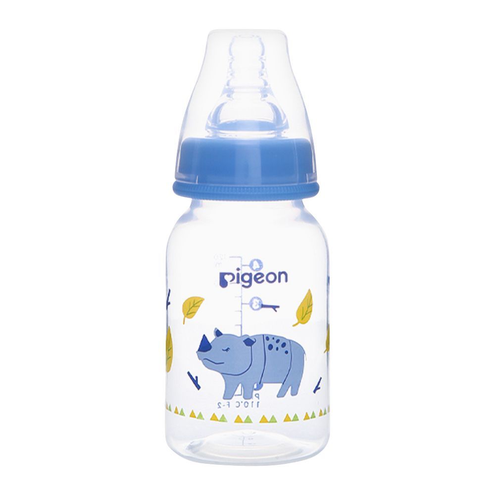 Pigeon Flexible SN Soft & Elastic PP Feeding Bottle, Rhino, 120ml, A79403 - Front View
