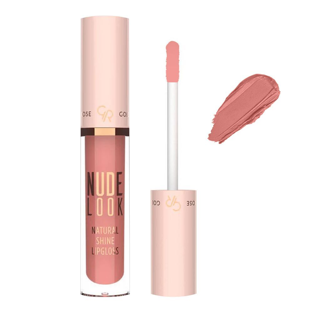 Golden Rose Nude Look Natural Shine Lip Gloss, 03, Coral Nude - Front View