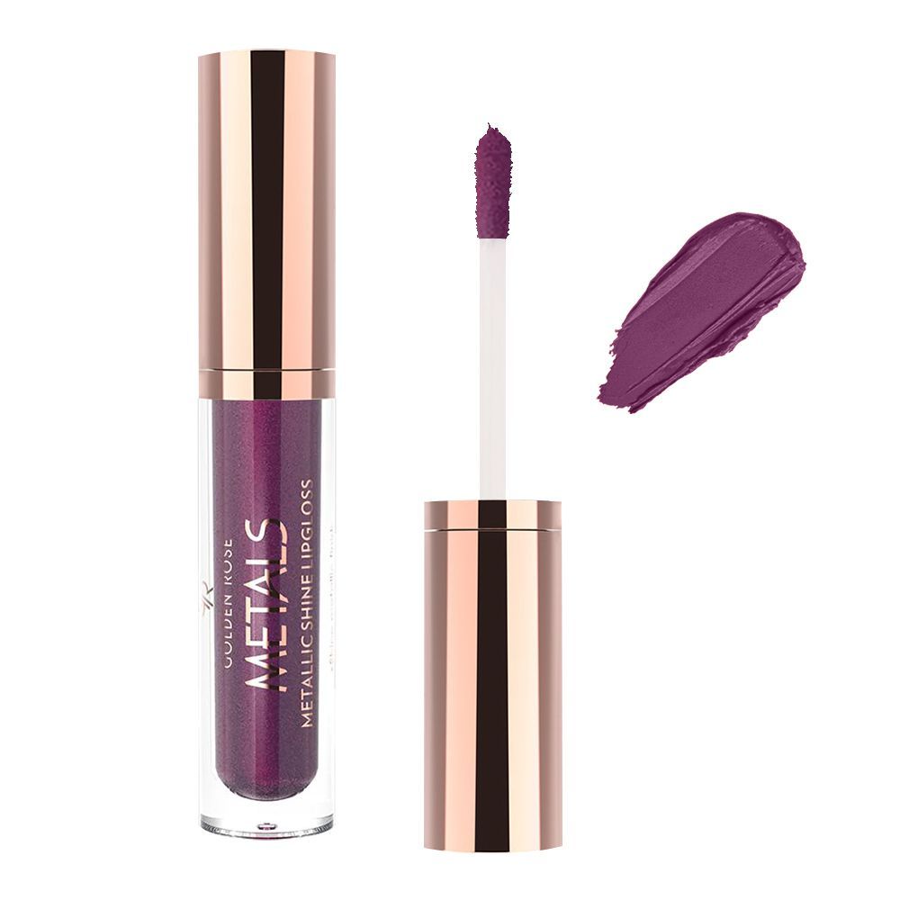 Golden Rose Metals Metallic Shine Lip Gloss, 07, Wine Red - Front View