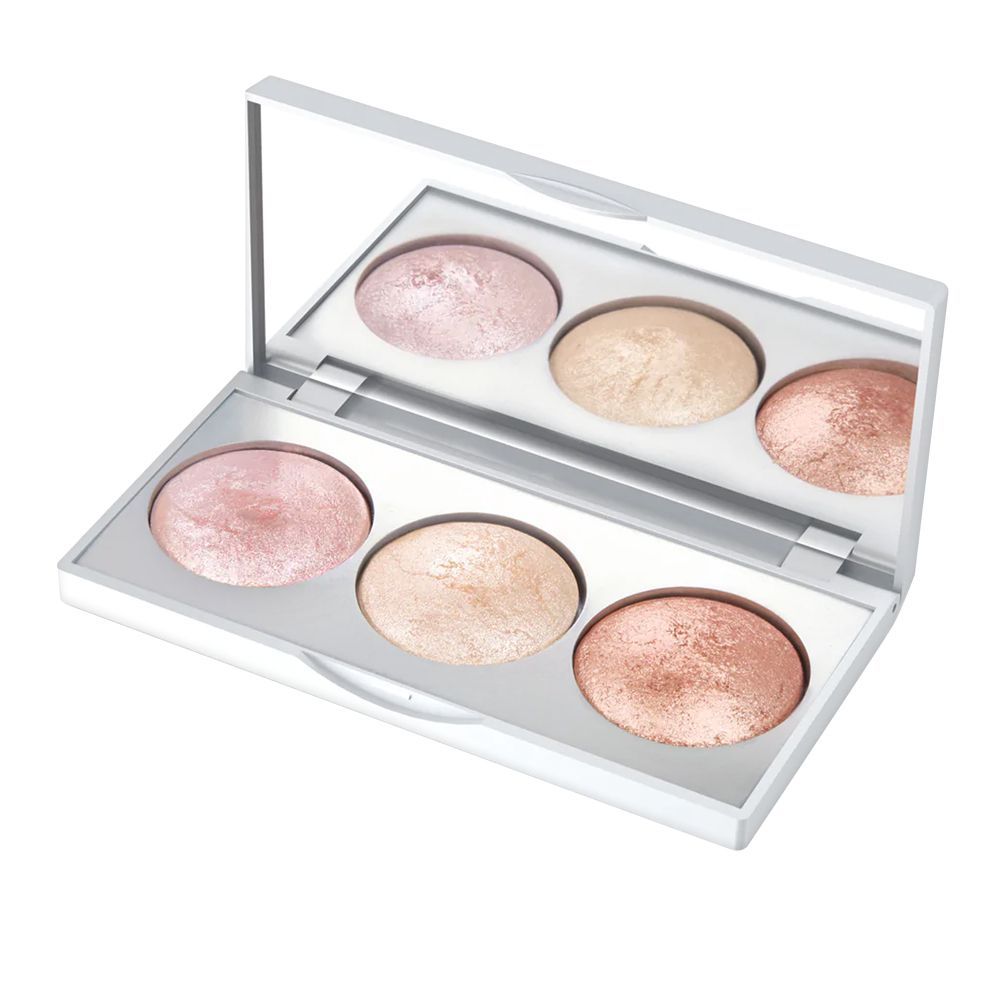 Golden Rose Strobing Highlighter Palette, High Impact Glow, 3x2.8g - Front View