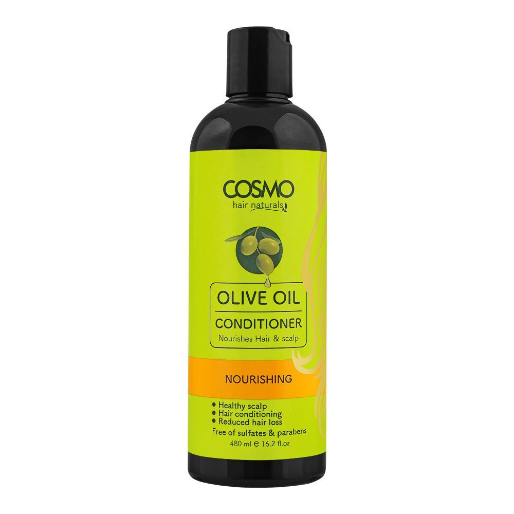 Cosmo Hair Naturals Nourishing Olive Oil Conditioner, Reduced Hair Loss, 480ml - Front View