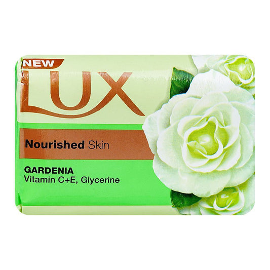 Lux Gardenia Bar Soap With Vitamin C+E, Glycerin, For Nourished Skin, 170g - Front View