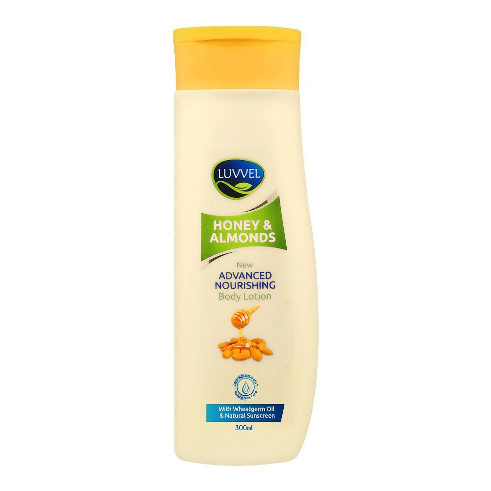 Luvvel Honey & Almonds Body Lotion, 300ml -  Front View