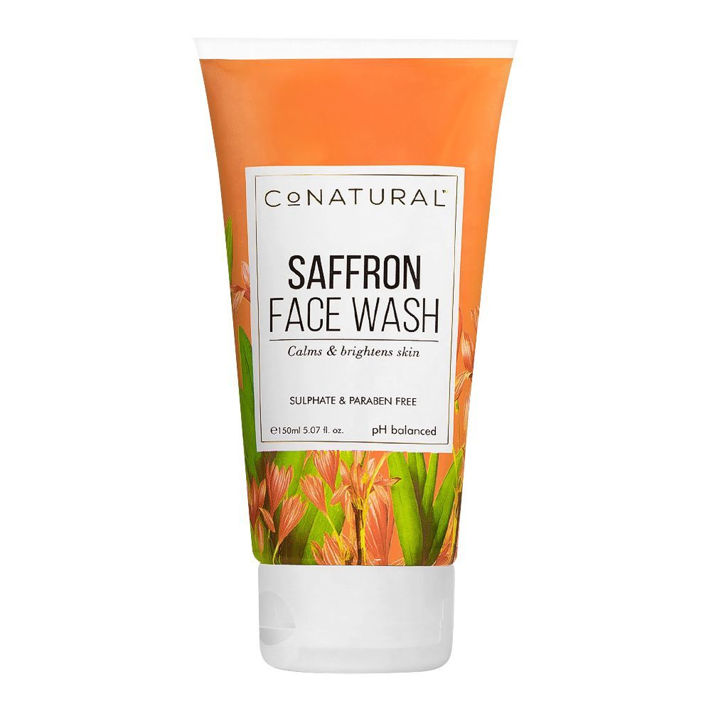 CoNatural Saffron Face Wash, Calms & Brightens Skin, 150ml - Front View