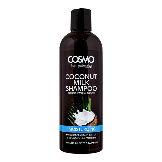 Cosmo Hair Naturals Moisturizing Coconut Milk Shampoo, Reduces Seasonal Dryness, 480ml - Front View