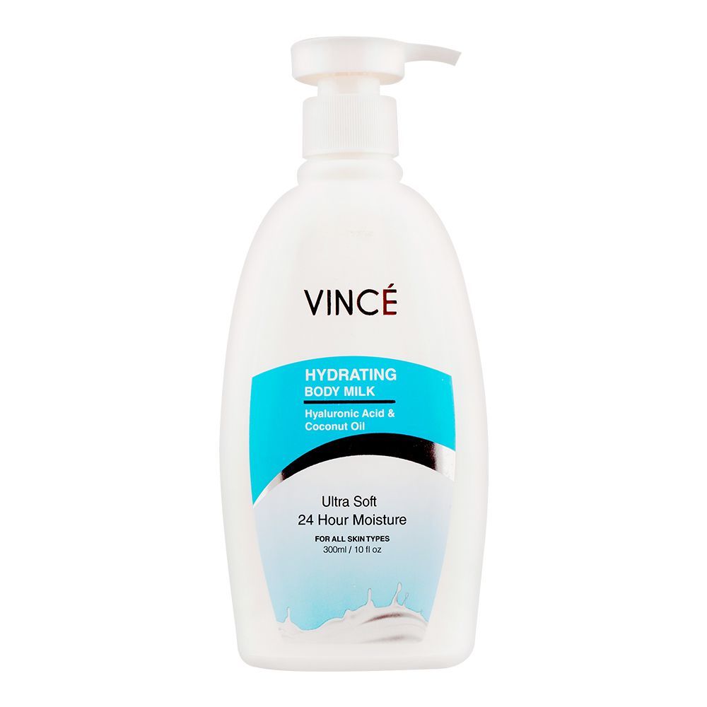 Vince Hyaluronic Acid & Coconut Oil Hydrating Body Milk, For All Skin Types, 300ml -  Front View