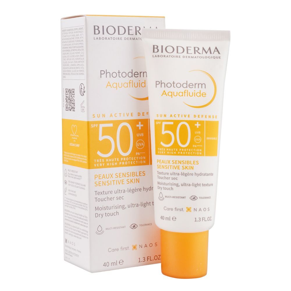 Bioderma Photoderm Aquafluide SPF50+ Invisible Sun Active Defense, For All Skin Types, 40ml - Front View