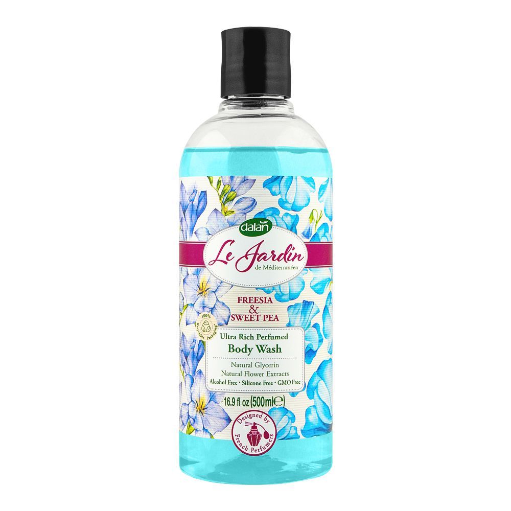 Dalan Le Jardin Freesia & Sweet Pea Ultra Rich Perfumed Body Wash, Alcohol-Free, 500ml - Front View