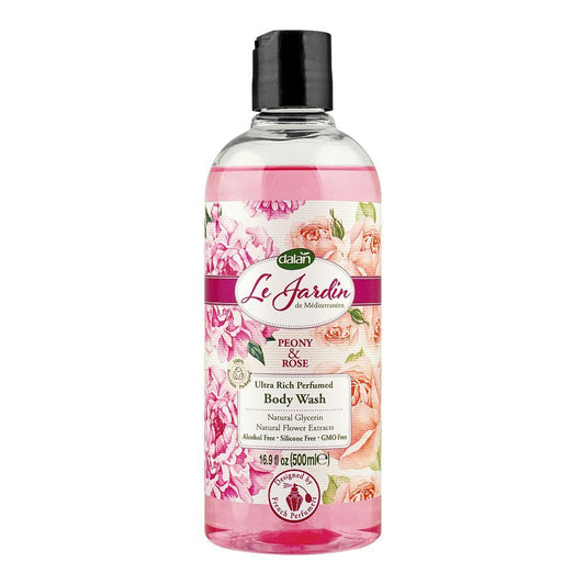 Dalan Le Jardin Peony & Rose Ultra Rich Perfumed Body Wash, Alcohol-Free, 500ml - Front View