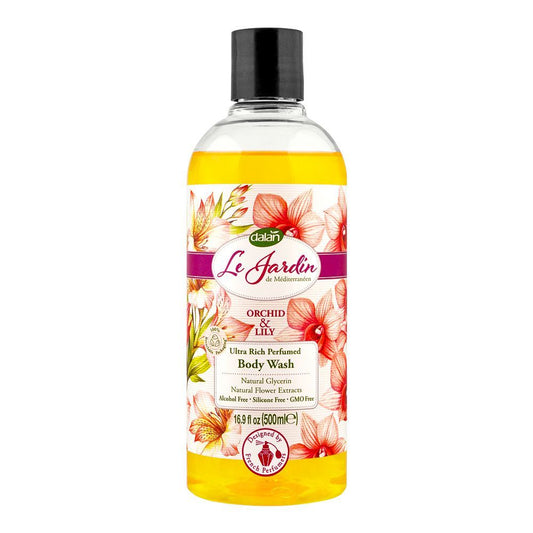 Dalan Le Jardin Orchid & Lily Ultra Rich Perfumed Body Wash, Alcohol-Free, 500ml - Front View