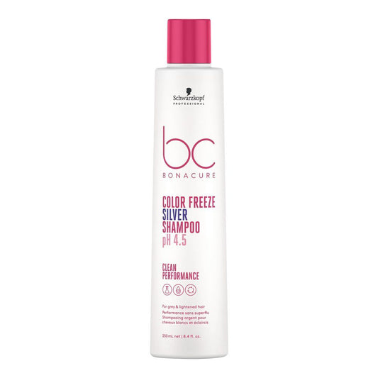 Schwarzkopf BC Bonacure Color Freeze Silver PH 4.5 Colored Hair Shampoo, For Grey & Lightened Hair, 250ml - Front View