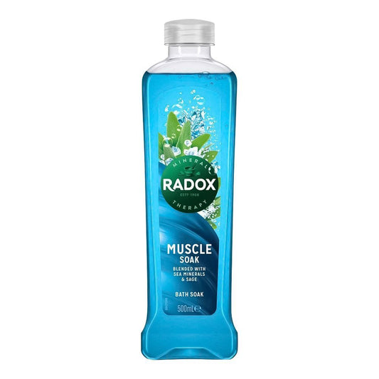 Radox Muscle Therapy Blended With Sea Minerals & Sage Bath Soak, 500ml - Front View