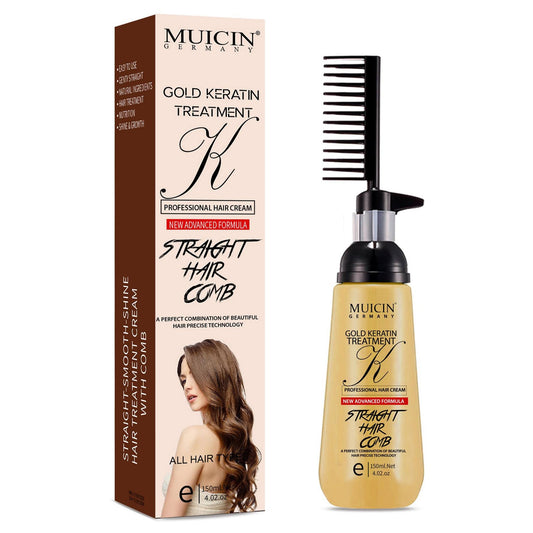 MUICIN - 24k Gold Comb Hair Straightening Cream - 150g - Front View