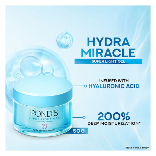 Pond's Super Light Gel, Hydrated Dewy Skin, 50g -  Front View