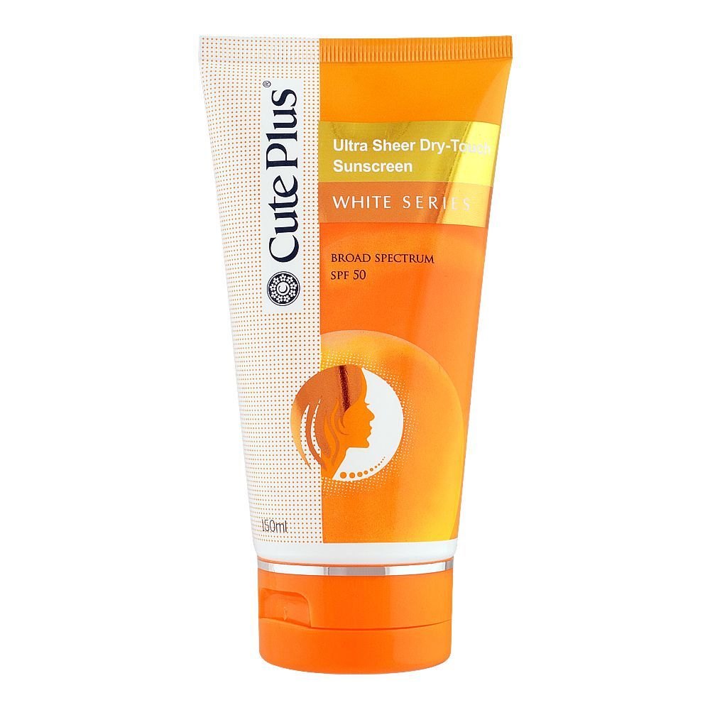 Cute Plus White Series Ultra Sheer Dry-Touch Sunscreen, SPF50, 150ml - Front View