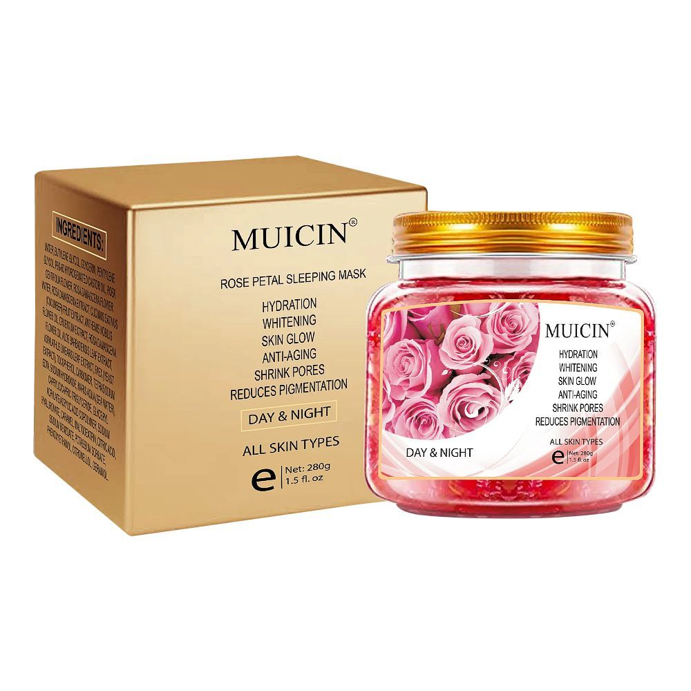 Muicin Rose Petal Day & Night Sleeping Mask, For All Skin Types, 280g - Front View