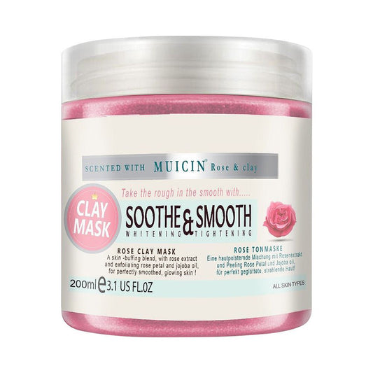 Muicin Rose & Clay Soothe & Smooth Whitening Tightening Clay Mask, All Skin Types, 200ml - Front View
