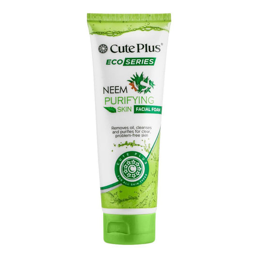 Cute Plus Eco Series Neem Purifying Skin Facial Foam, For All Skin Types, 100ml - Front View
