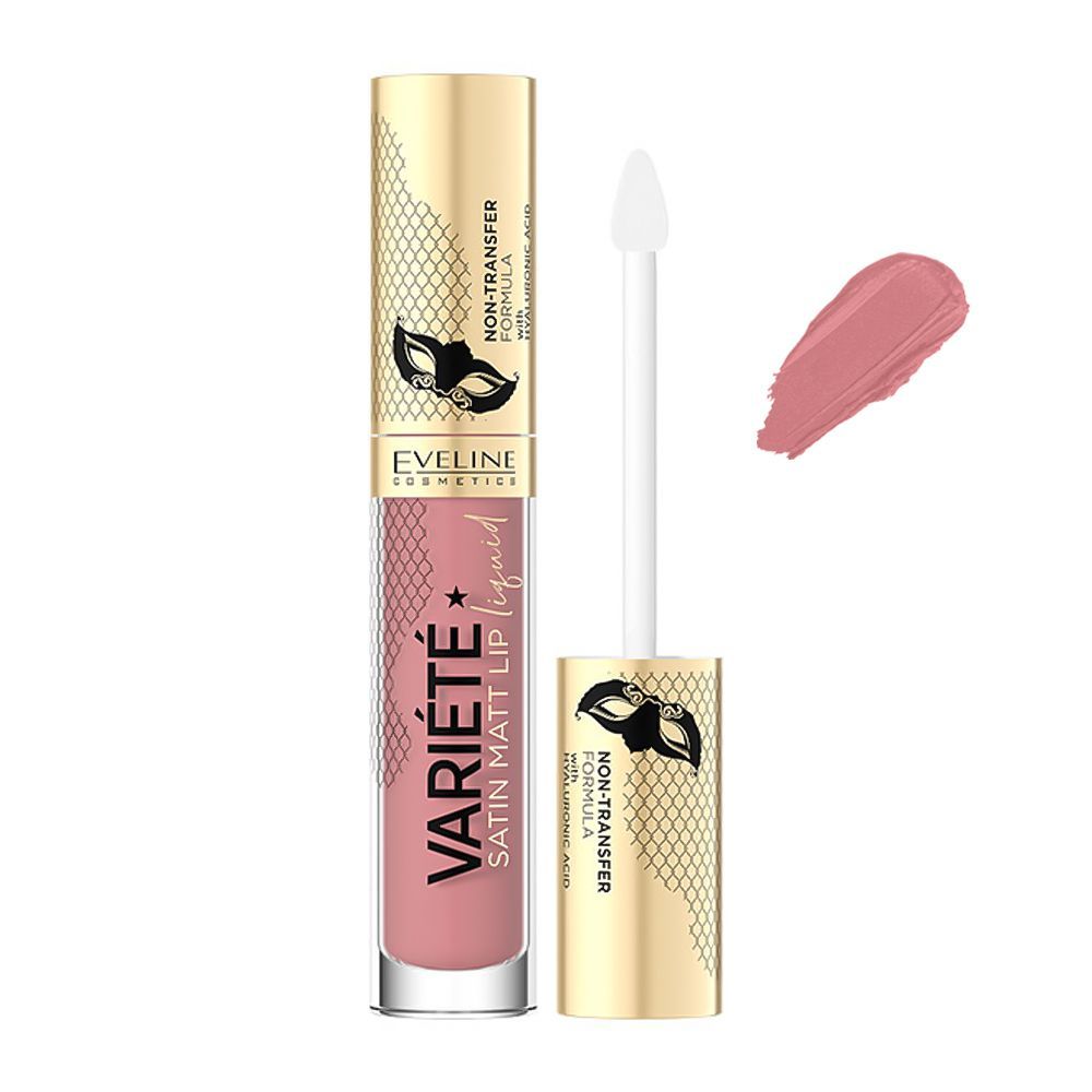 Eveline Variiete Satin Matt Lip Liquid Lipstick, 02 Raspberry Cream - Front View