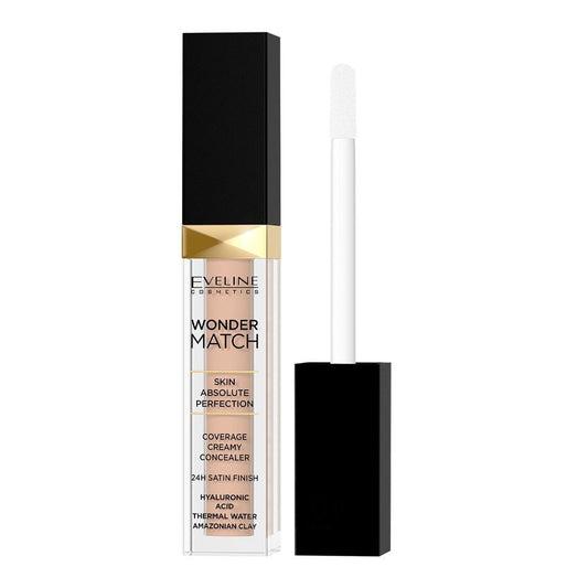 Eveline Wonder Match Skin Absolute Perfection Coverage Creamy Concealer, 15 Natural, 7ml - Front View