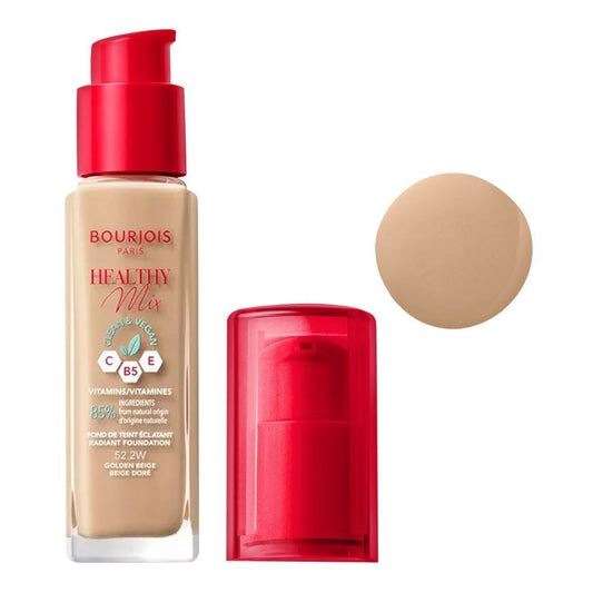 Bourjois Healthy Mix Clean & Vegan Foundation, 52.2W, Golden Beige, 30ml - Front View