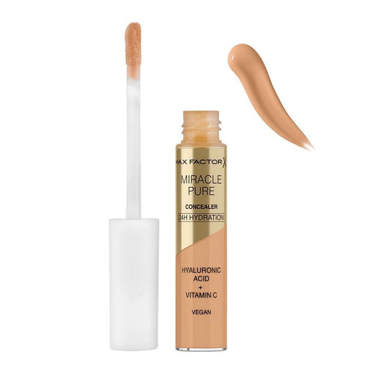 Max Factor Miracle Pure 24 Hours Hydration Hyaluronic Acid + Vitamin C Vegan Concealer, 04, 7.8ml - Front View