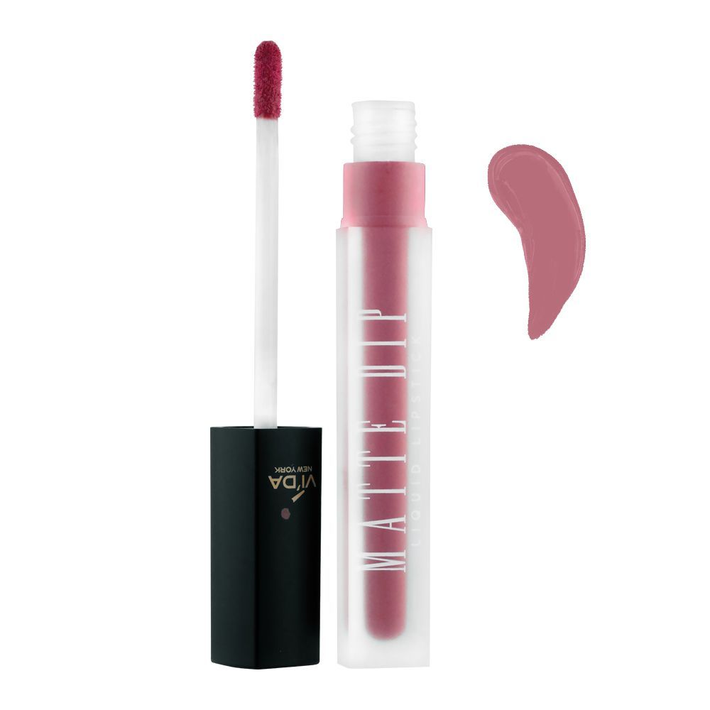 Vi'da New York Matte Dip Liquid Lipstick, 257, Rosewood, 3ml - Front View