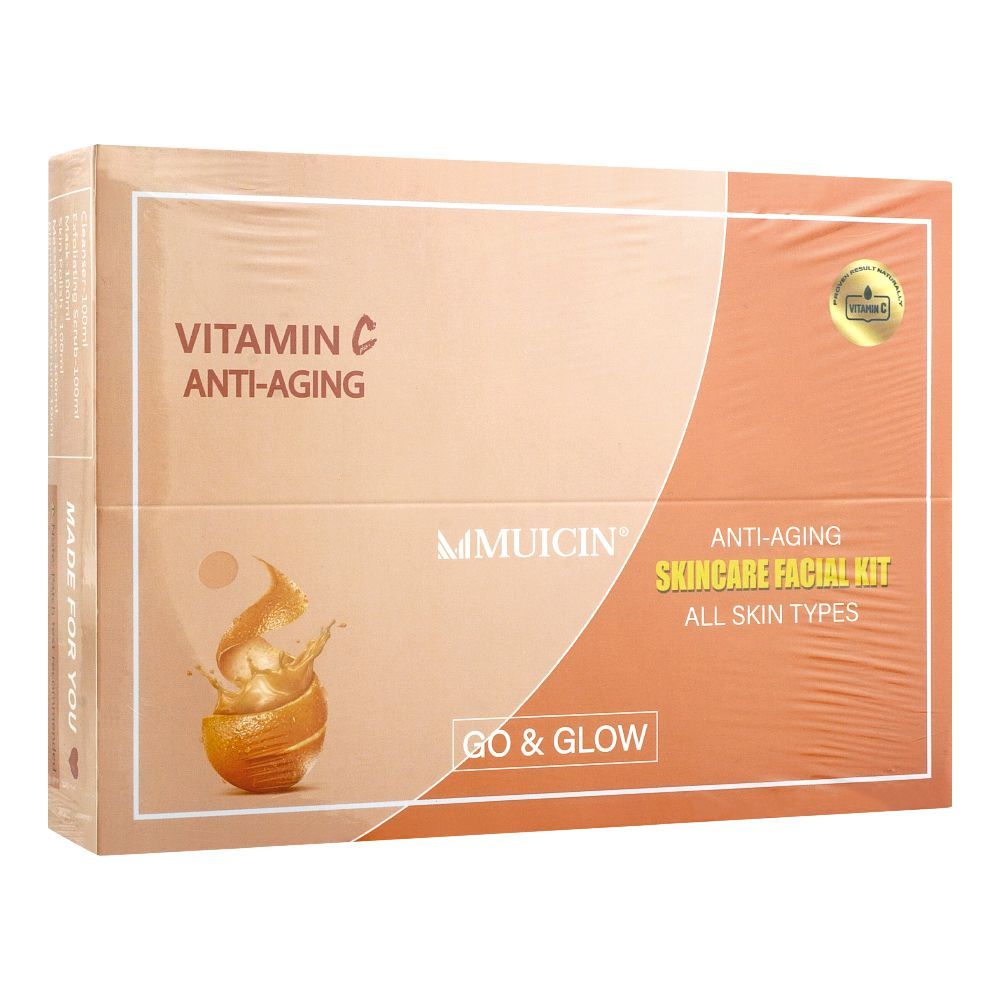 Muicin Vitamin C Anti-Aging Skin Care Facial Kit, For All Skin Types - Front View