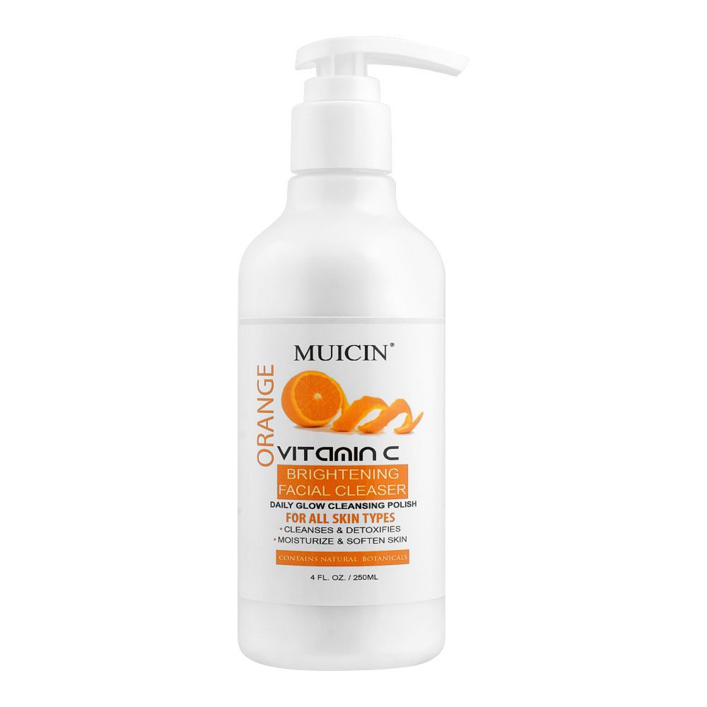 Muicin Orange Vitamin C Brightening Facial Cleanser, For All Skin Types, 250ml - Front View