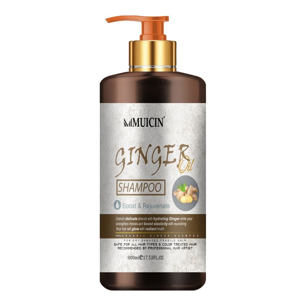 Muicin Ginger Oil Boost & Rejuvenate Shampoo, For All Hair Types, 800ml - Front View