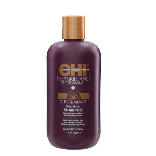 CHI Deep Brilliance Optimum Moisture Shampoo, Sulfate & Paraben Free, For All Hair Types, 355ml - Front View