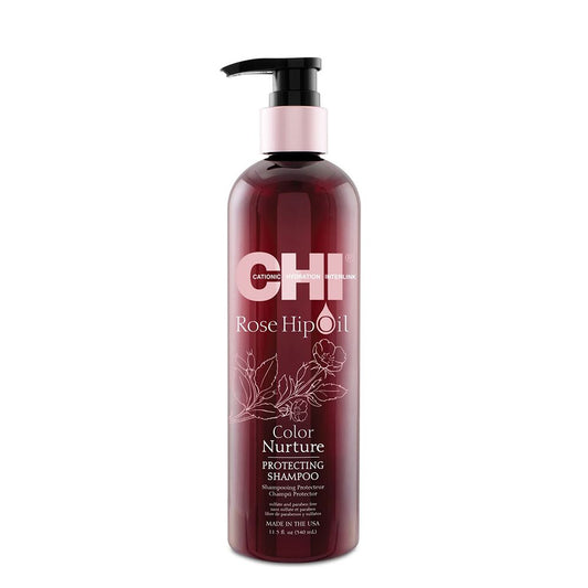CHI Rosehip Oil Protecting Shampoo, Sulfate & Paraben Free, For Color-Treated Hair, 340ml - Front View