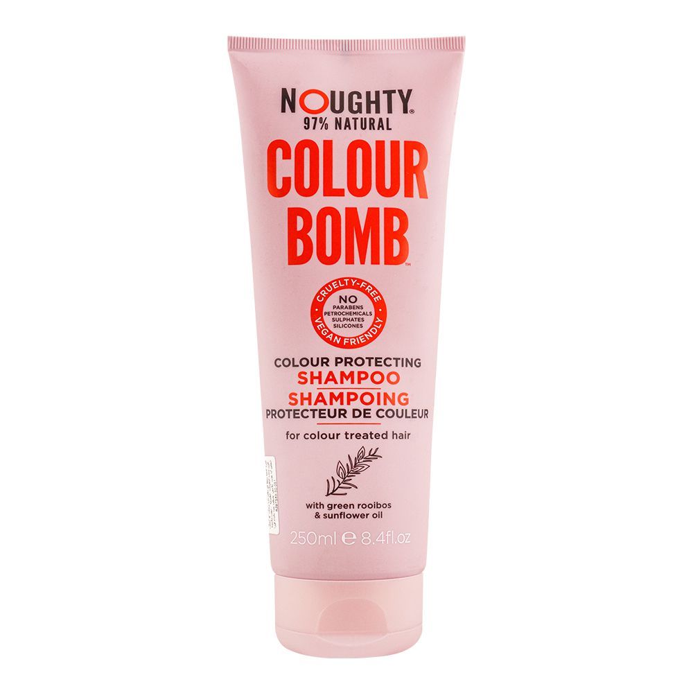 Noughty 97% Natural Colour Bomb Colour Protecting Shampoo, For Colour Treated Hair, 250ml - Front View