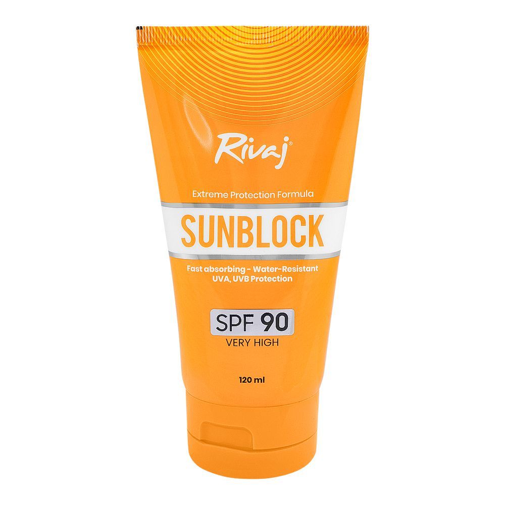 Rivaj Fast Absorbing Sunblock SPF-90 Very High, 120ml - Front View