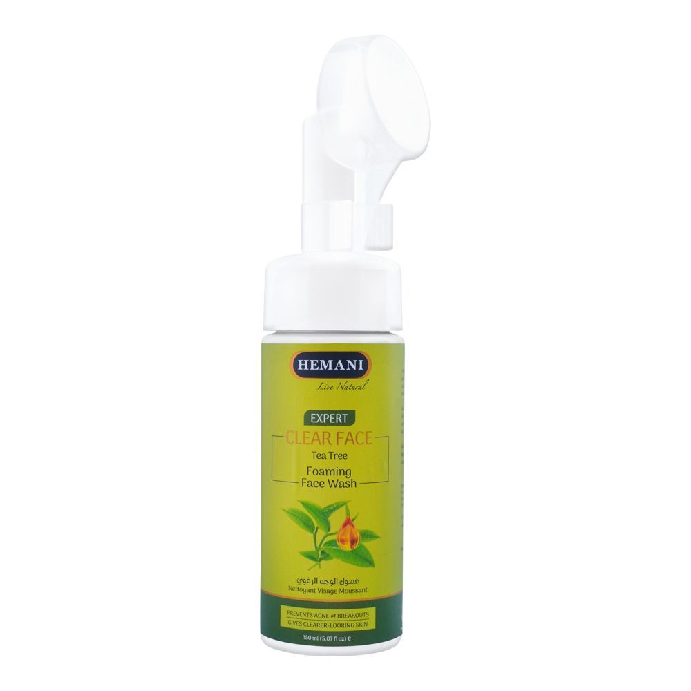 Hemani Expert Clear Face Tea Tree Foaming Face Wash, 150ml - Front View
