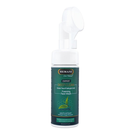 Hemani Expert Deep Clean Green Tea & Salicylic Acid Foaming Face Wash, 150ml - Front View