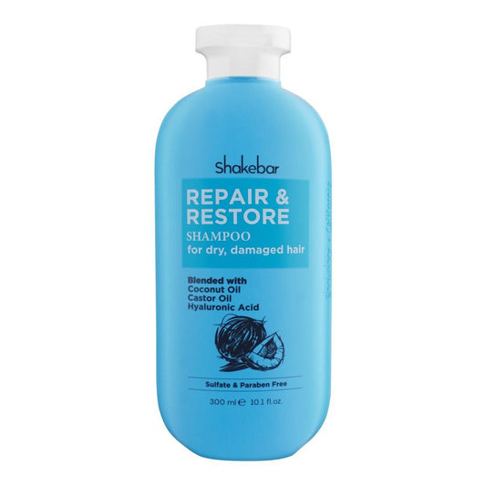 Shakebar Repair & Restore Sulfate & Paraben Free Shampoo, For Dry & Damaged Hair, 300ml - Front View