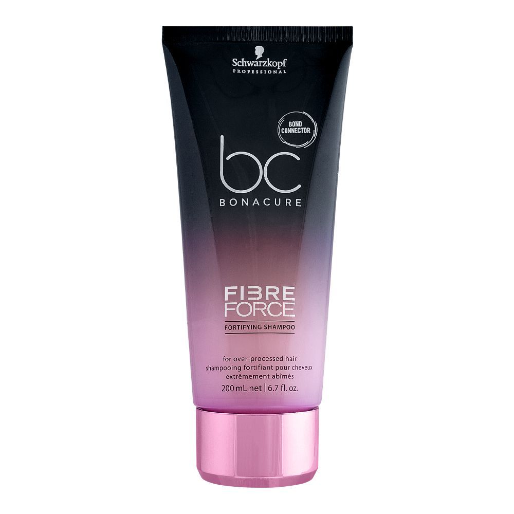 Schwarzkopf BC Bonacure Hair Therapy Fibre Force Fortifying Shampoo, For Over-Processed Hair, 200ml - Front View