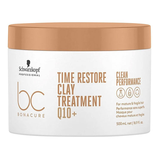 Schwarzkopf BC Bonacure Q10+Time Restore Clay Treatment Masque, For Mature & Fragile Hair, 500ml - Front View